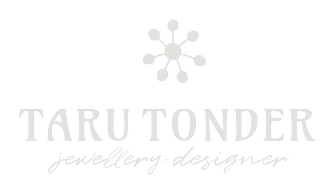 Taru Tonder jewellery designer logo. Grey.